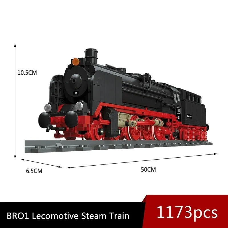 Building Blocks Expert MOC BR01 Steam Locomotive Train Bricks Toy 59004 - 1