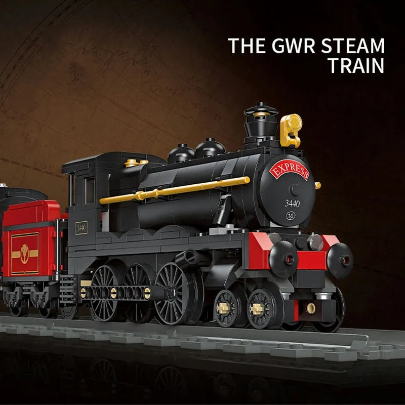 Building Blocks Expert MOC GWR Steam Locomotive Train Bricks Toy 59002 Construction Set Toys - 3