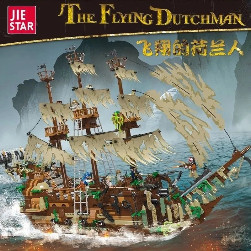 Building Blocks Expert MOC Movie Flying Dutchman Pirate Ship Bricks Toys - 2