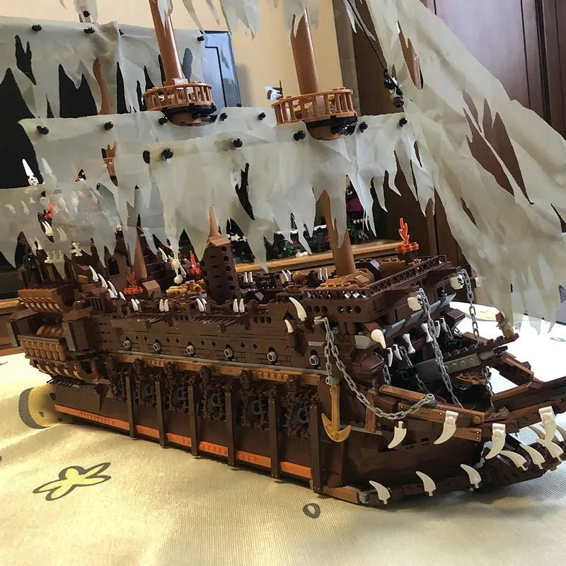 Building Blocks Expert MOC Movie Flying Dutchman Pirate Ship Bricks Toys - 13