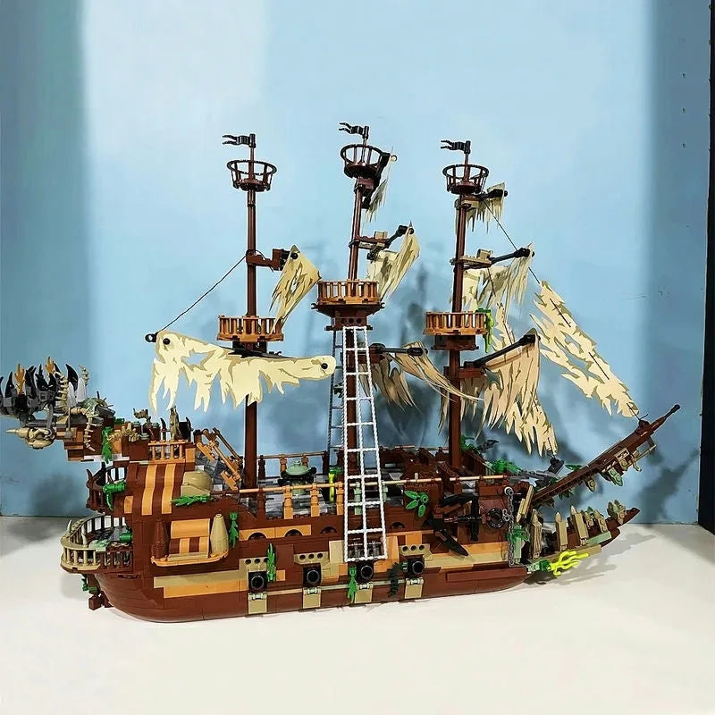Building Blocks Expert MOC Movie Flying Dutchman Pirate Ship Bricks Toys - 8