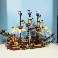Thumbnail for Building Blocks Expert MOC Movie Flying Dutchman Pirate Ship Bricks Toys - 8