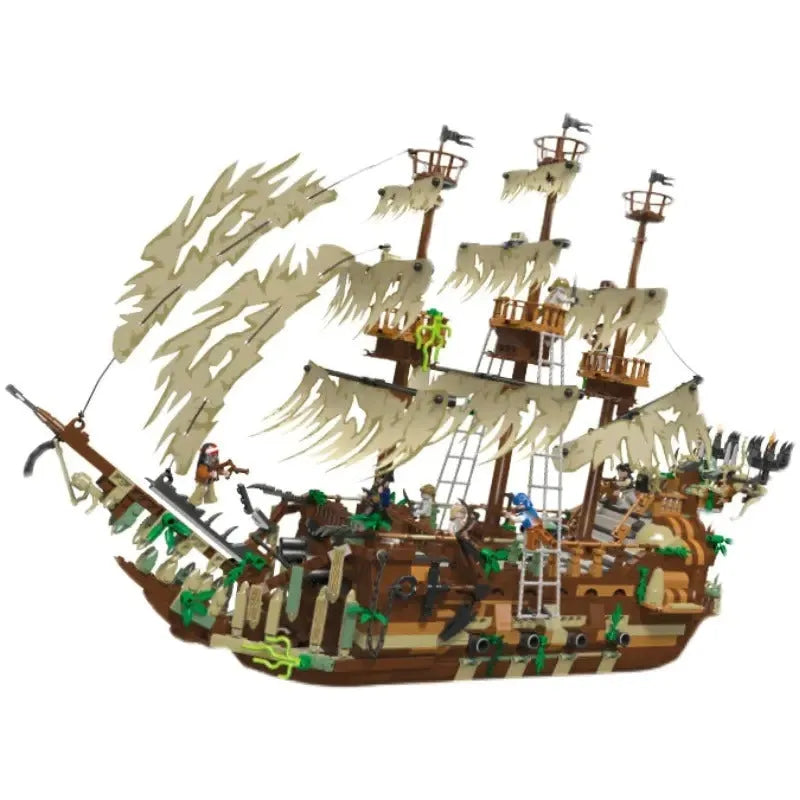 Building Blocks Expert MOC Movie Flying Dutchman Pirate Ship Bricks Toys - 1