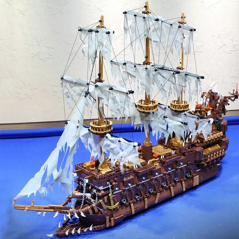 Building Blocks Expert MOC Movie Flying Dutchman Pirate Ship Bricks Toys - 5