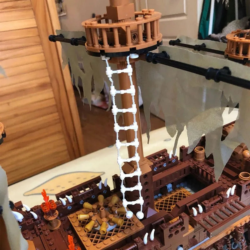 Building Blocks Expert MOC Movie Flying Dutchman Pirate Ship Bricks Toys - 11