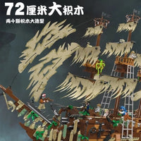 Thumbnail for Building Blocks Expert MOC Movie Flying Dutchman Pirate Ship Bricks Toys - 7