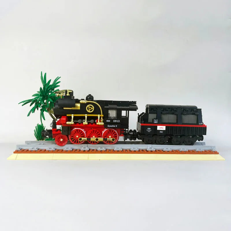 Building Blocks Expert MOC Steam Locomotive Train Bricks Toys 59008 Construction Set Toys - 10