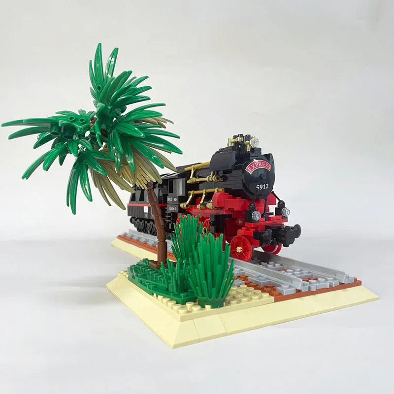Building Blocks Expert MOC Steam Locomotive Train Bricks Toys 59008 Construction Set Toys - 8