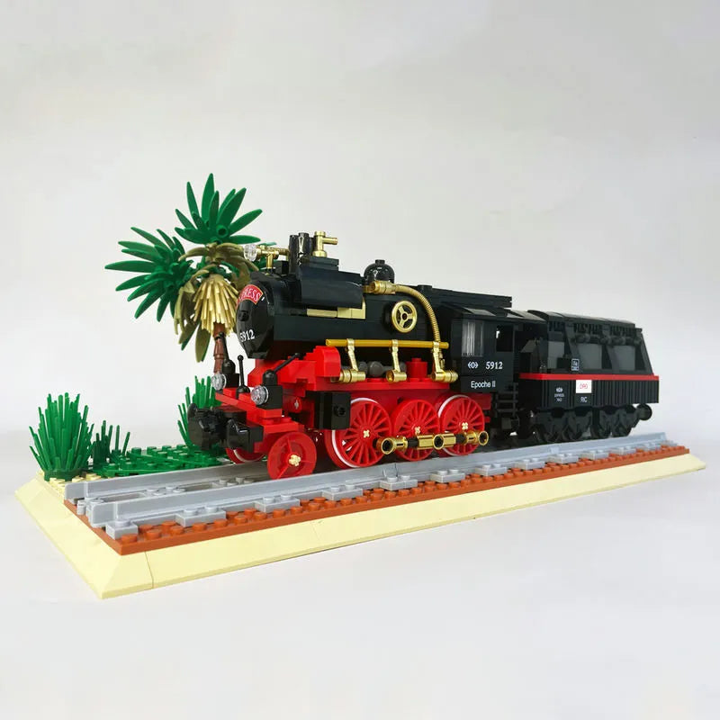 Building Blocks Expert MOC Steam Locomotive Train Bricks Toys 59008 Construction Set Toys - 4