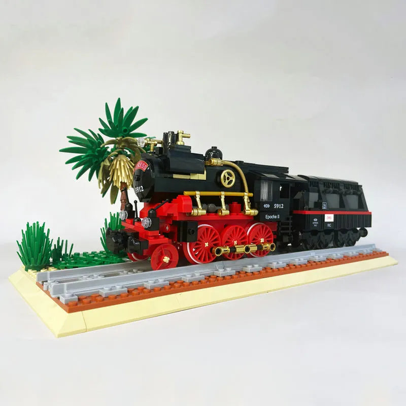 Building Blocks Expert MOC Steam Locomotive Train Bricks Toys 59008 - 4