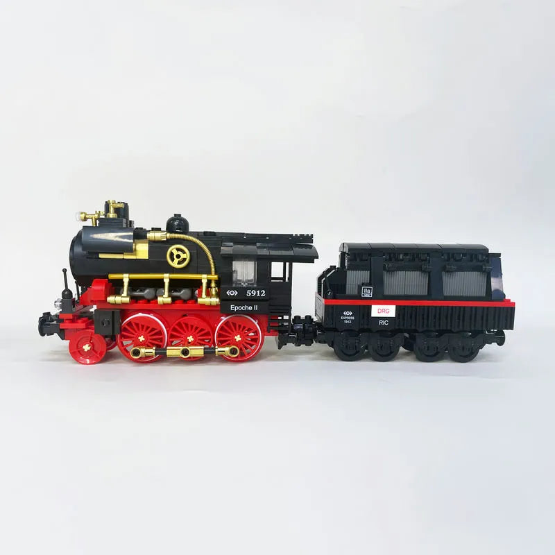 Building Blocks Expert MOC Steam Locomotive Train Bricks Toys 59008 - 9
