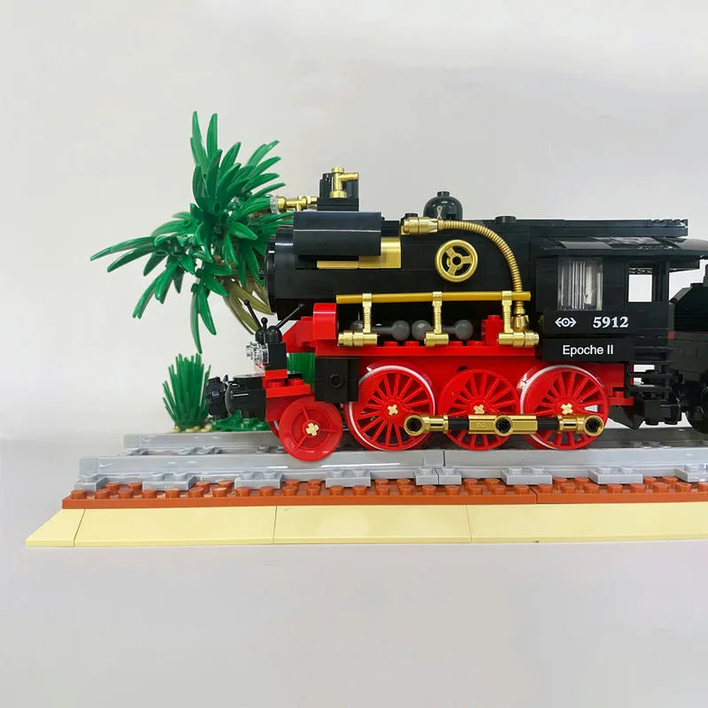 Building Blocks Expert MOC Steam Locomotive Train Bricks Toys 59008 - 13