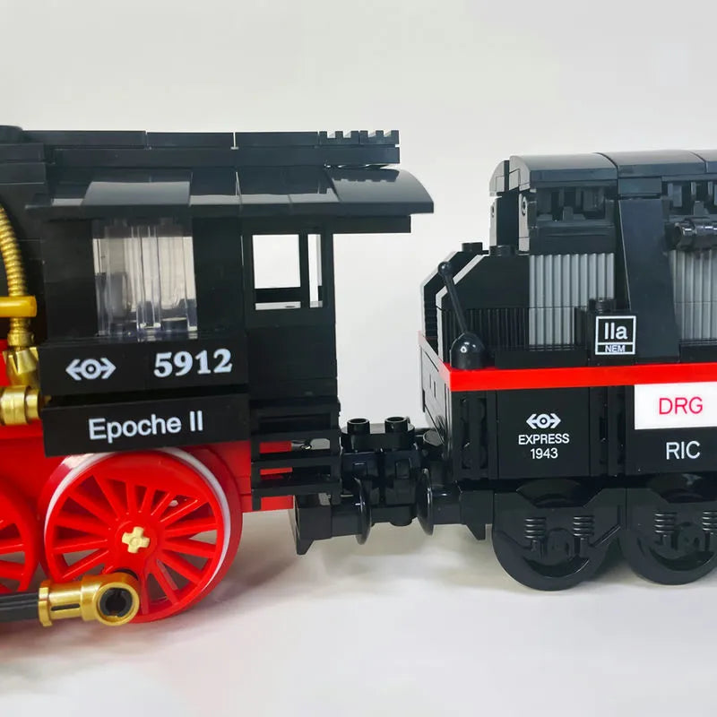 Building Blocks Expert MOC Steam Locomotive Train Bricks Toys 59008 - 11
