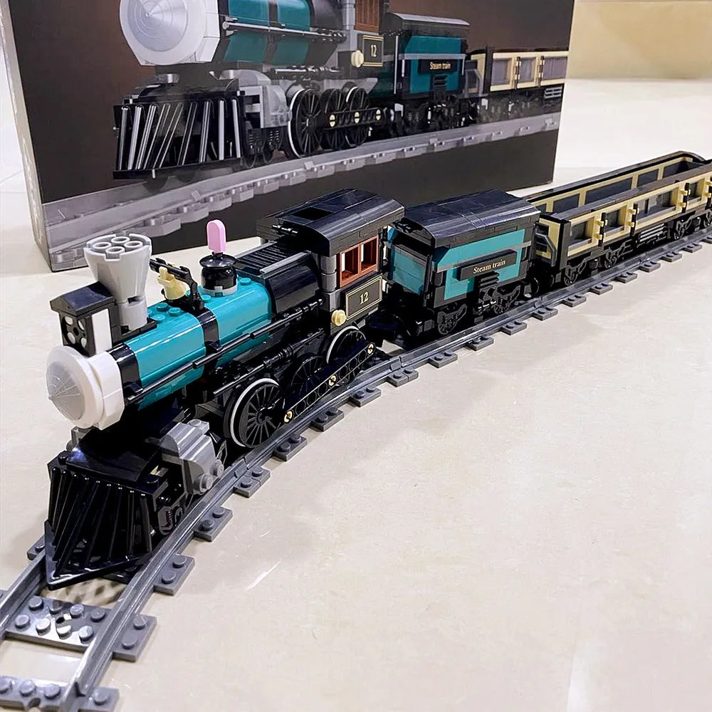 Building Blocks Expert MOC TH - 10 Steam Locomotive Train Bricks Toy 59001 - 3