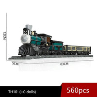 Thumbnail for Building Blocks Expert MOC TH - 10 Steam Locomotive Train Bricks Toy 59001 - 4