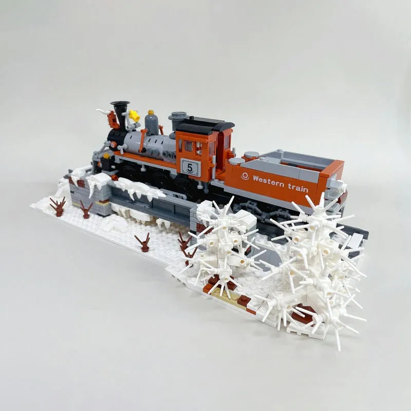 Building Blocks Expert MOC West Train Railway Locomotive Bricks Toy 59009 - 4
