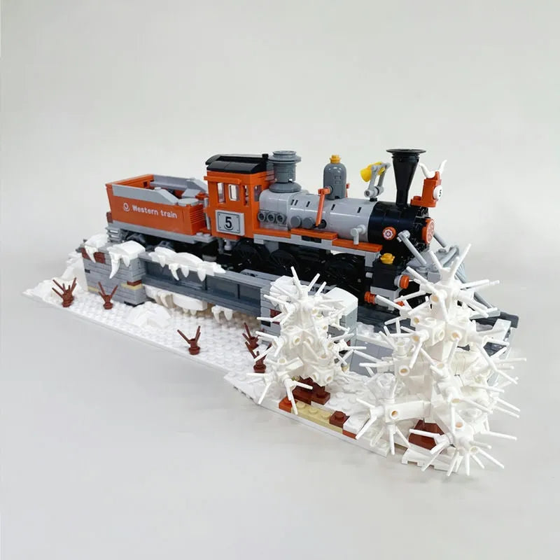 Building Blocks Expert MOC West Train Railway Locomotive Bricks Toy 59009 - 7