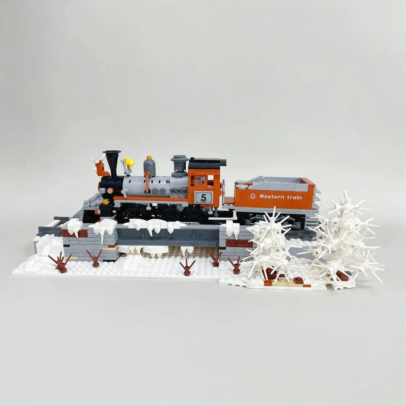 Building Blocks Expert MOC West Train Railway Locomotive Bricks Toy 59009 - 3