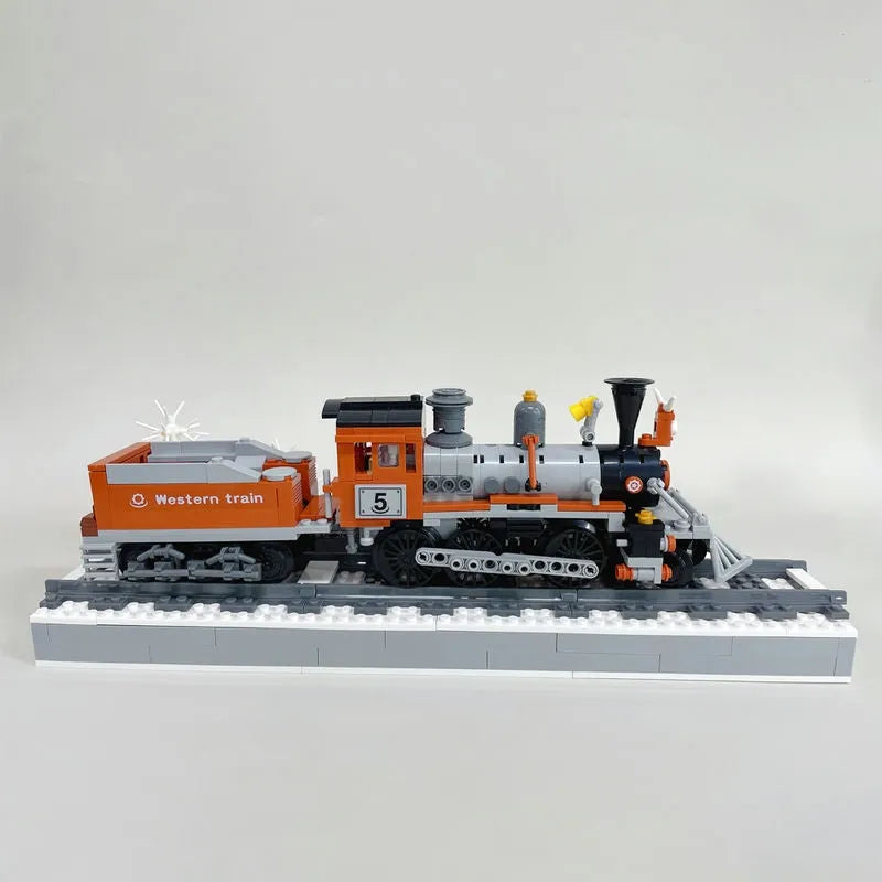 Building Blocks Expert MOC West Train Railway Locomotive Bricks Toy 59009 - 6