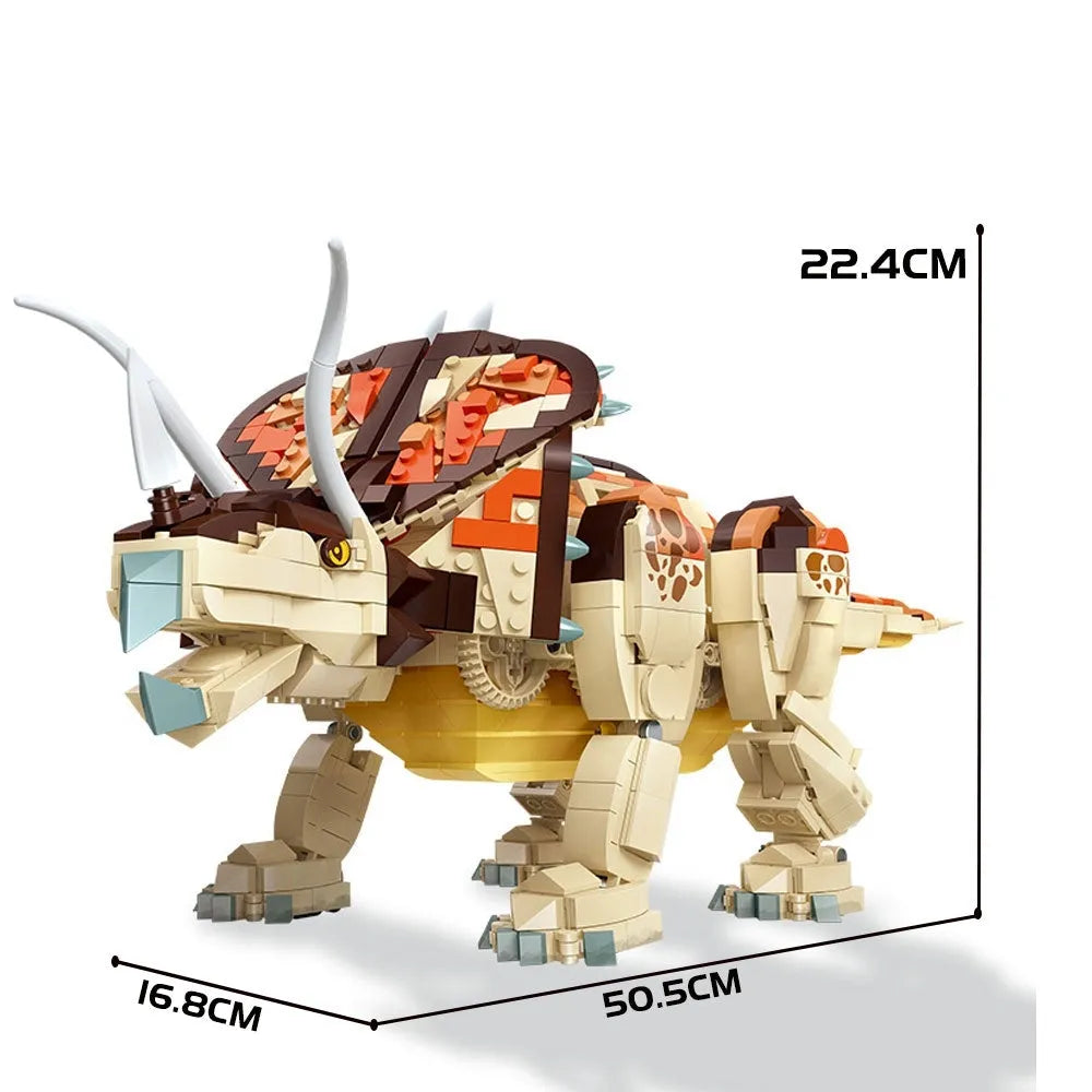 Building Blocks Mechanical MOC Triceratops Dinosaur World Bricks Toy - 1