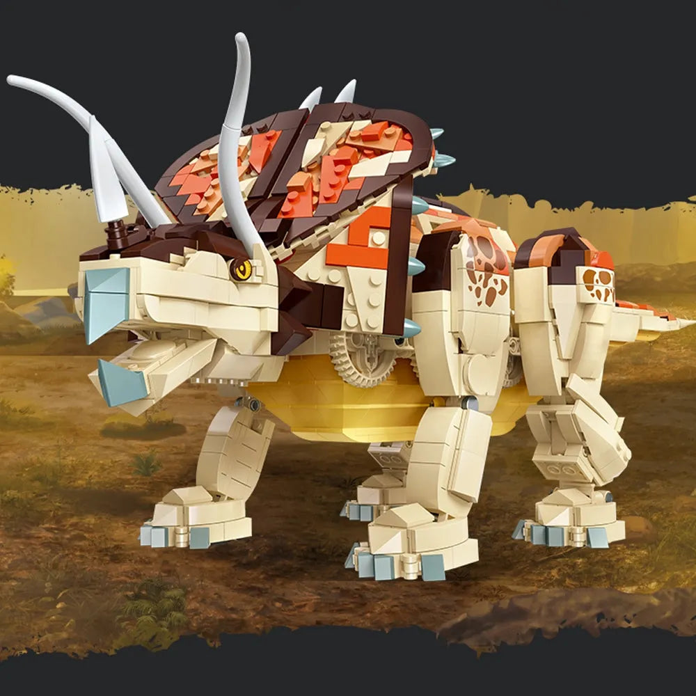 Building Blocks Mechanical MOC Triceratops Dinosaur World Bricks Toy - 5