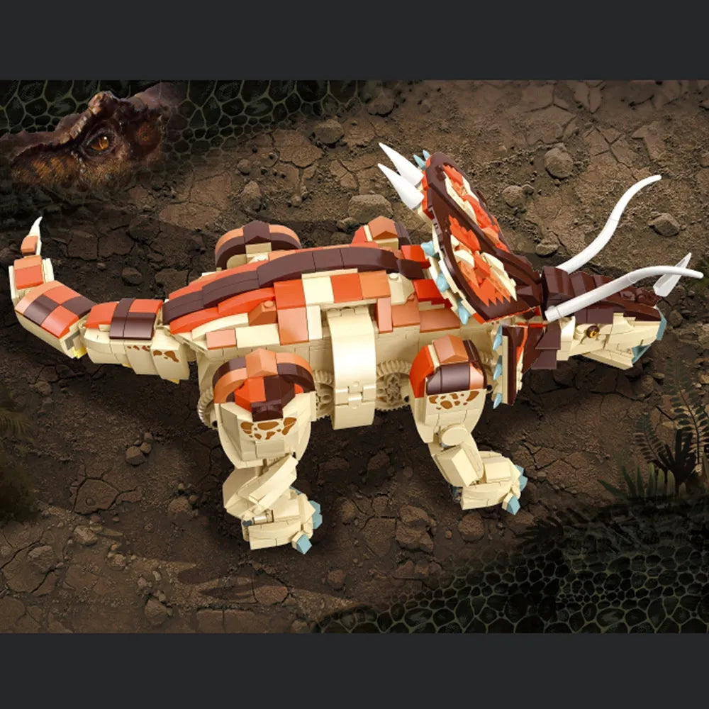 pause udløser Påstået Mechanical MOC Triceratops Dinosaur World Bricks Toy