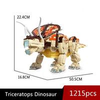 Thumbnail for Building Blocks Mechanical MOC Triceratops Dinosaur World Bricks Toy - 6