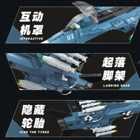 Thumbnail for Building Blocks Military Aircraft Tech MOC F-16 Fighter Jet Bricks Toy Construction Set Toys - 5