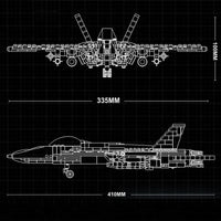 Thumbnail for Building Blocks Military Aircraft Tech MOC F-16 Fighter Jet Bricks Toy Construction Set Toys - 4