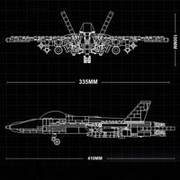 Thumbnail for Building Blocks Military Aircraft Tech MOC F - 16 Fighter Jet Bricks Toy - 4