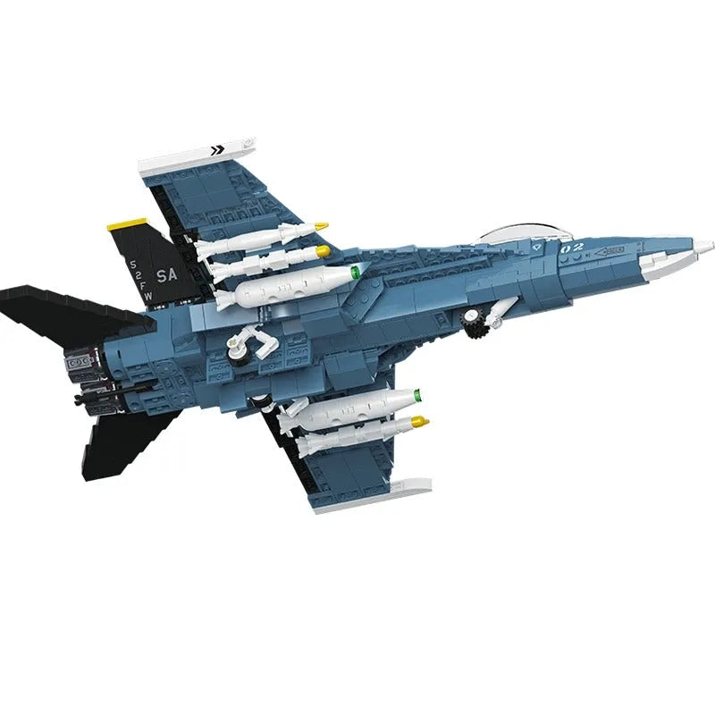 Building Blocks Military Aircraft Tech MOC F - 16 Fighter Jet Bricks Toy - 3