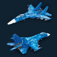 Thumbnail for Building Blocks Military MOC SU-35 Fighter Aircraft Jet Plane Bricks Toys - 8
