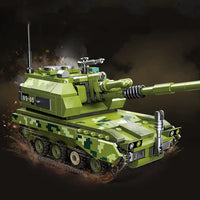 Thumbnail for Building Blocks Military Type 05 Self-Propelled Howitzer Tank Bricks Toy Construction Set Toys - 3