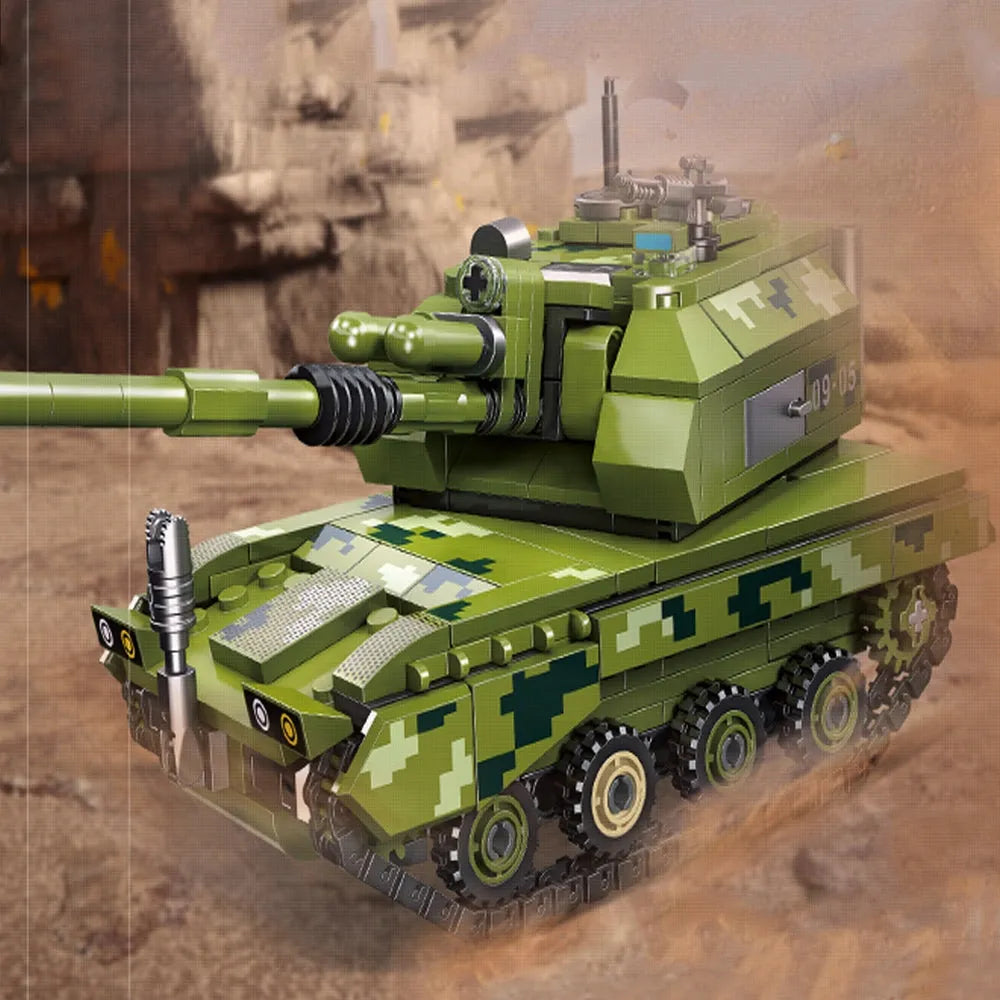 Building Blocks Military Type 05 Self-Propelled Howitzer Tank Bricks Toy Construction Set Toys - 7