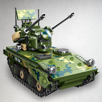 Thumbnail for Building Blocks Military Type 09 Twin 35 Anti Aircraft Gun Tank Bricks Toy - 4
