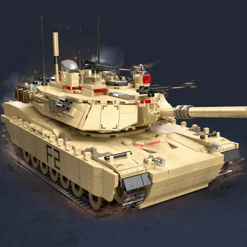 Building Blocks Military USA M1A2 Abrams Main Battle Tank Bricks Toy - 12