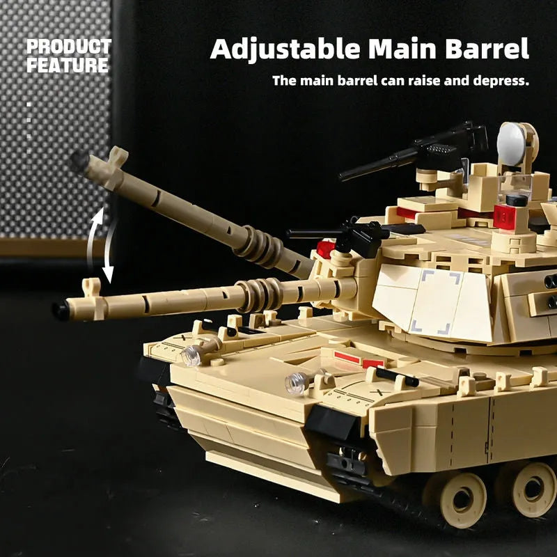 Building Blocks Military USA M1A2 Abrams Main Battle Tank Bricks Toy - 9