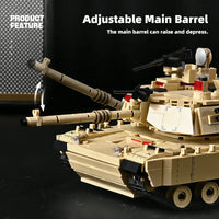Thumbnail for Building Blocks Military USA M1A2 Abrams Main Battle Tank Bricks Toy - 9