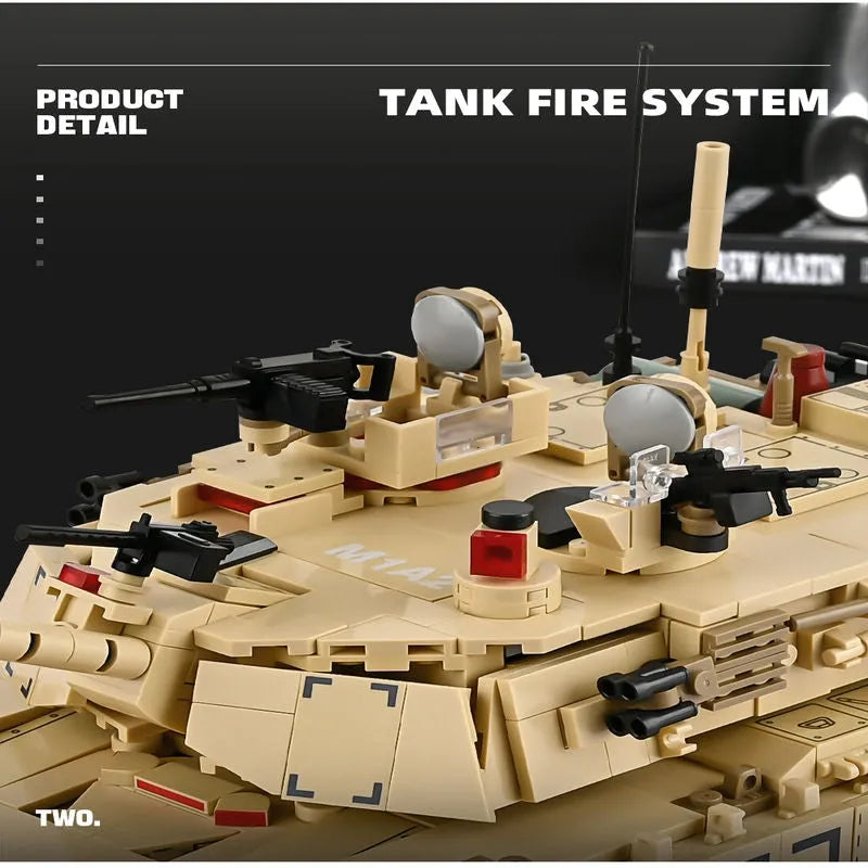 Building Blocks Military USA M1A2 Abrams Main Battle Tank Bricks Toy - 6