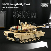 Thumbnail for Building Blocks Military USA M1A2 Abrams Main Battle Tank Bricks Toy - 2