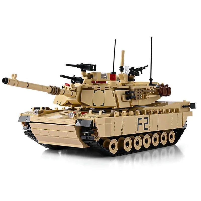 Building Blocks Military USA M1A2 Abrams Main Battle Tank Bricks Toy - 1