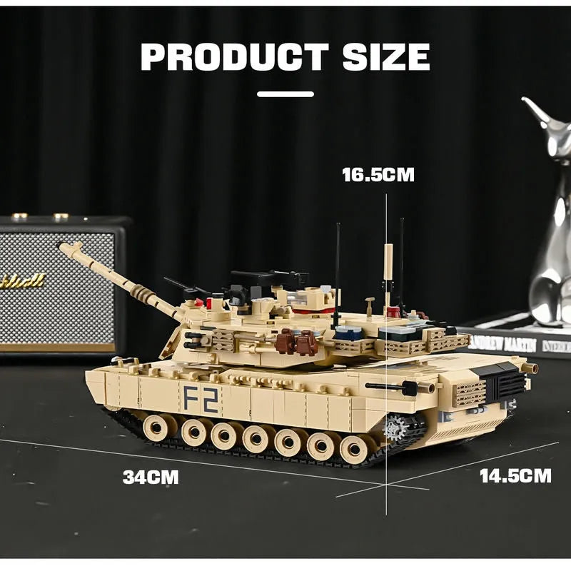 Sluban Building Block Toys WW2 Army Tank Military MBT M1A2 Abrams FV 4034