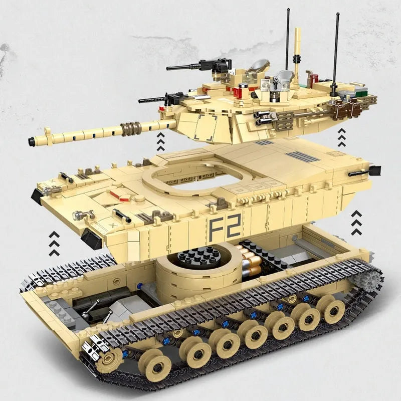 Building Blocks Military USA M1A2 Abrams Main Battle Tank Bricks Toy - 11