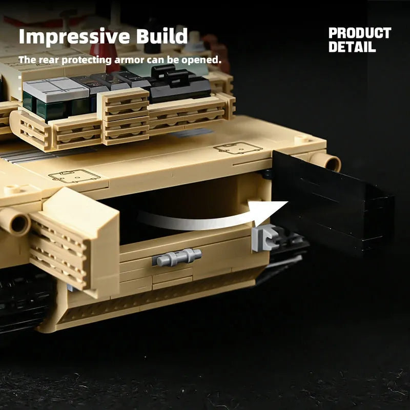 Building Blocks Military USA M1A2 Abrams Main Battle Tank Bricks Toy - 13