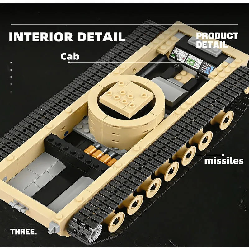 Building Blocks Military USA M1A2 Abrams Main Battle Tank Bricks Toy - 10