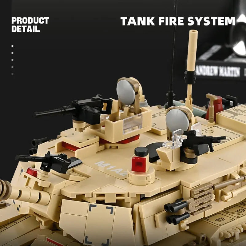 Building Blocks Military USA M1A2 Abrams Main Battle Tank Bricks Toy - 3
