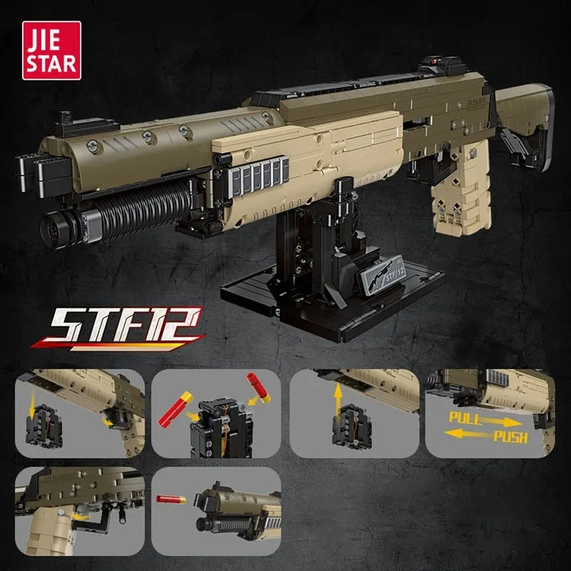 Building Blocks Military Weapon MOC STF12 Shotgun Gun Bricks Toy - 2