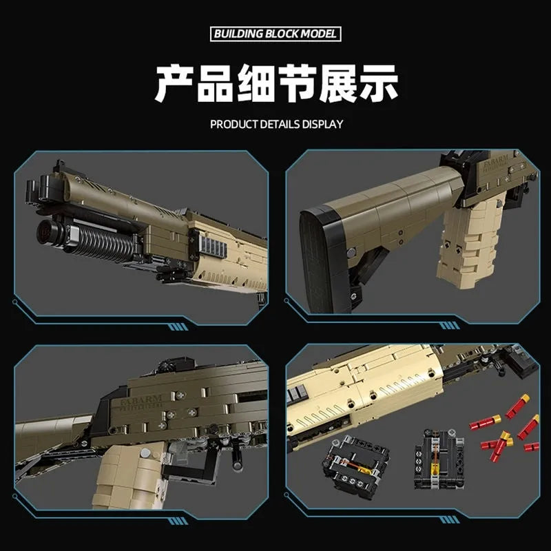 Building Blocks Military Weapon MOC STF12 Shotgun Gun Bricks Toy - 4