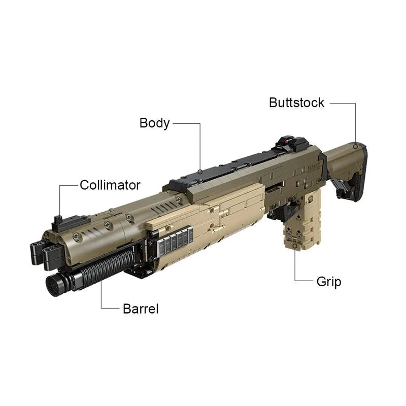 Building Blocks Military Weapon MOC STF12 Shotgun Gun Bricks Toy - 3