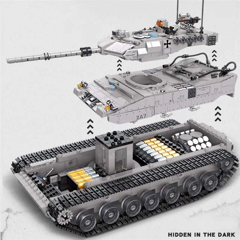 Military WW2 Leopard 2A7 Main Battle Tank Bricks Toy